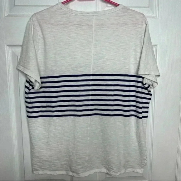 Old Navy T-Shirt White / Blue Stripes Size Large - Picture 13 of 16